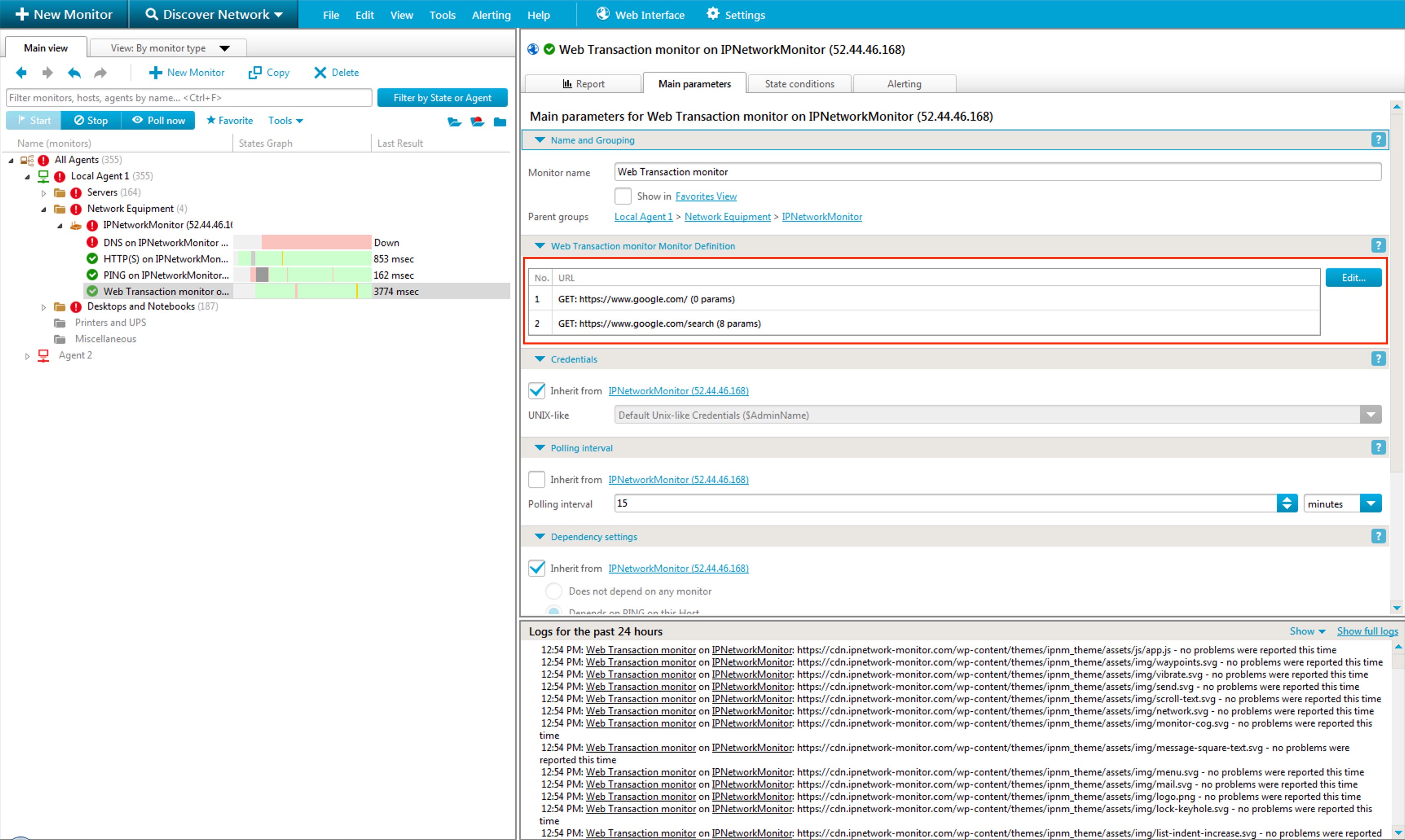 Monitor definition - Recorded request sequence saved