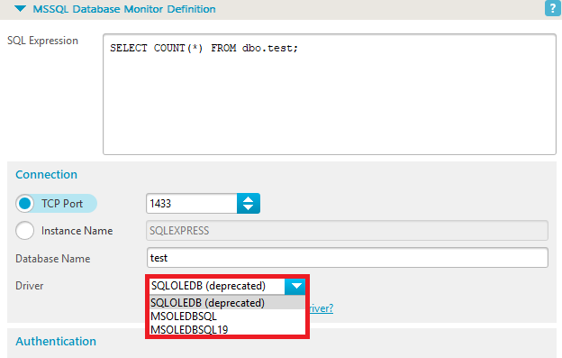 Choose MS SQL driver